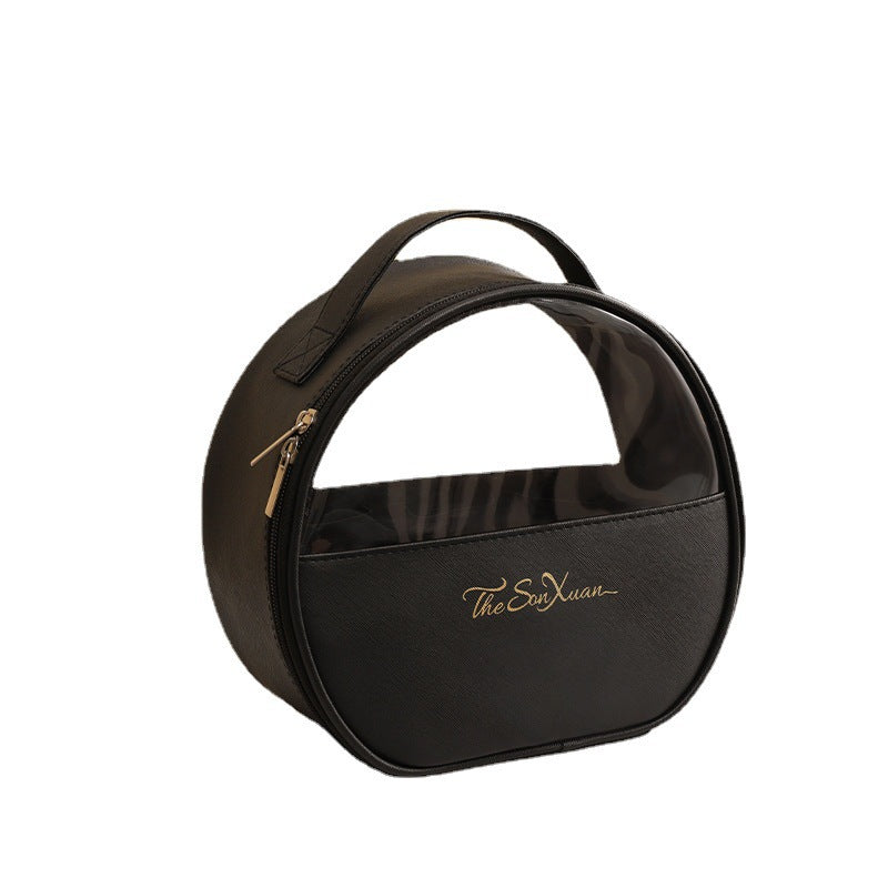 Wholesale PU Semi-circle Waterproof Cosmetic Bag Portable Storage Bag